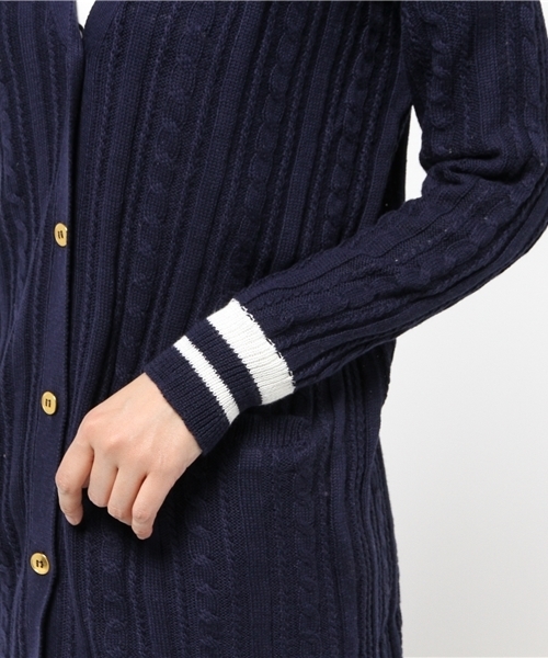 one after another NICE CLAUP(ワンアフターアナザーナイスクラップ)の「【SEDA3月号掲載 ナイスクラップ】ライン入ロングカーディガン(カーディガン/ボレロ・レディース・アイボリー/レッド/ネイビー・FREE)」の8枚目の写真