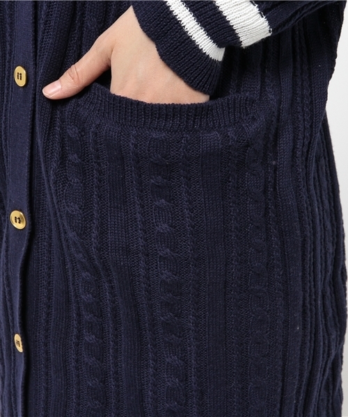 one after another NICE CLAUP(ワンアフターアナザーナイスクラップ)の「【SEDA3月号掲載 ナイスクラップ】ライン入ロングカーディガン(カーディガン/ボレロ・レディース・アイボリー/レッド/ネイビー・FREE)」の9枚目の写真