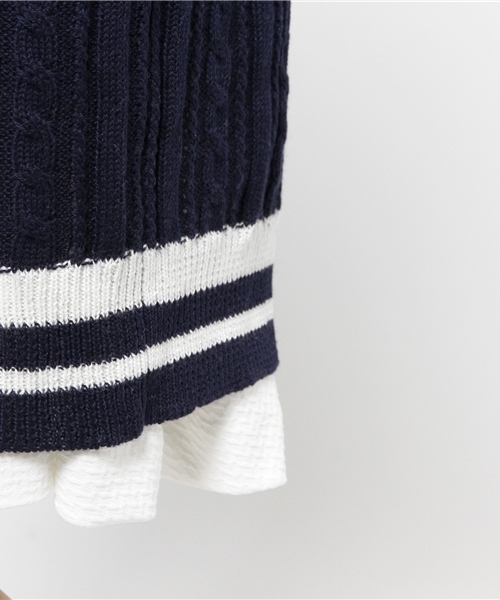 one after another NICE CLAUP(ワンアフターアナザーナイスクラップ)の「【SEDA3月号掲載 ナイスクラップ】ライン入ロングカーディガン(カーディガン/ボレロ・レディース・アイボリー/レッド/ネイビー・FREE)」の10枚目の写真