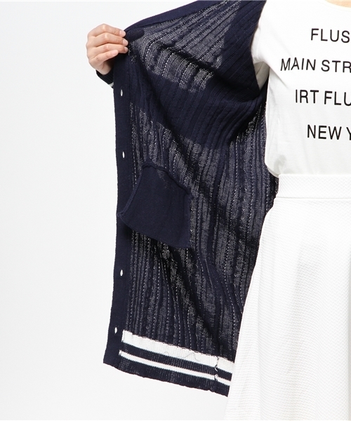 one after another NICE CLAUP(ワンアフターアナザーナイスクラップ)の「【SEDA3月号掲載 ナイスクラップ】ライン入ロングカーディガン(カーディガン/ボレロ・レディース・アイボリー/レッド/ネイビー・FREE)」の12枚目の写真