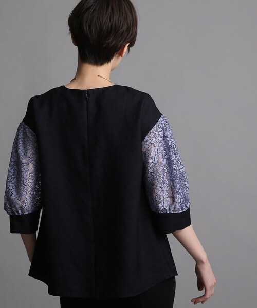 INDIVI - 大きいサイズ INDIVI インディヴィ ブラウス レース メッシュ INDIVI（インディヴィ）の「◇メッシュレーストップス（Tシャツ