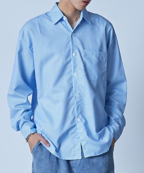 SETUP7(セットアップセブン)の「押さえておきたい定番柄。【SETUP7】ストライプシャツ SCCH109(シャツ/ブラウス・メンズ・ブルー/グレー・FREE)」の16枚目の写真