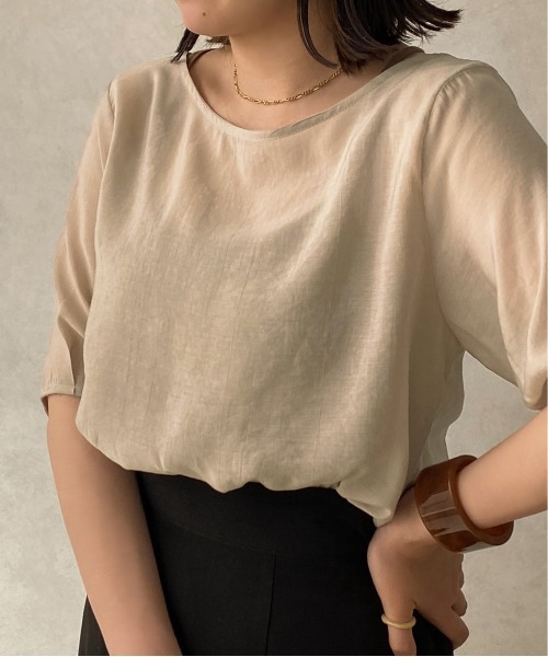 apres jour clair(アプレジュールクレア)の「【apres jour clair】シアープルオーバー【ZOZOTOWN限定アイテム】(シャツ/ブラウス・レディース・ホワイト/ライトベージュ・X-LARGE/フリー)」の2枚目の写真