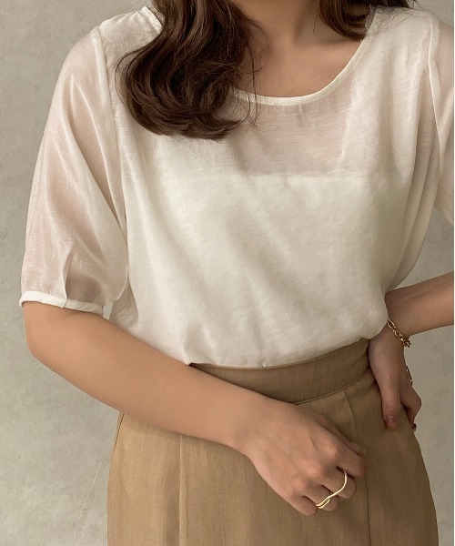 apres jour clair(アプレジュールクレア)の「【apres jour clair】シアープルオーバー【ZOZOTOWN限定アイテム】(シャツ/ブラウス・レディース・ホワイト/ライトベージュ・X-LARGE/フリー)」の3枚目の写真