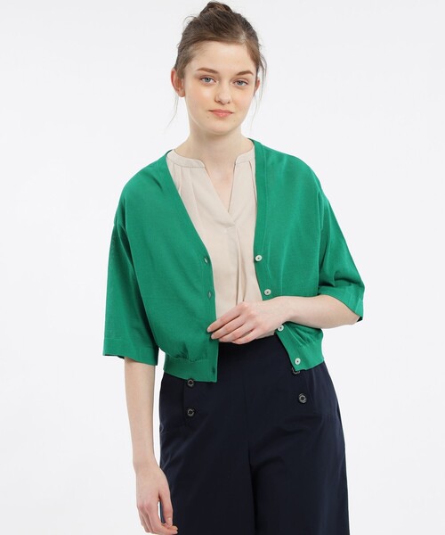 マッキントッシュフィロソフィー ウォッシャブル シアーカーディガン 綿 MACKINTOSH PHILOSOPHY(マッキントッシュ フィロソフィー)の「Vネックシアー