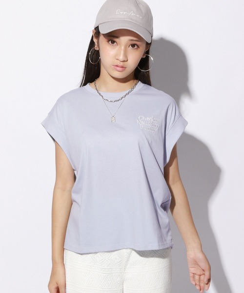 repipi armario（レピピ アルマリオ）の「【接触冷感】ソデリブバックキリカエTシャツ（Tシャツ/カットソー・キッズ・ホワイト/チャコールグレー/グリーン系その他/ピンク系その他/グレー/イエロー/ブルー系その他/オレンジ・SMALL/LARGE/MEDIUM）」の5枚目の写真