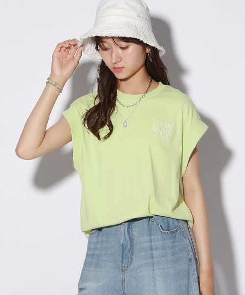 repipi armario（レピピ アルマリオ）の「【接触冷感】ソデリブバックキリカエTシャツ（Tシャツ/カットソー・キッズ・ホワイト/チャコールグレー/グリーン系その他/ピンク系その他/グレー/イエロー/ブルー系その他/オレンジ・SMALL/LARGE/MEDIUM）」の6枚目の写真