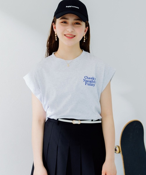 repipi armario（レピピ アルマリオ）の「【接触冷感】ソデリブバックキリカエTシャツ（Tシャツ/カットソー・キッズ・ホワイト/チャコールグレー/グリーン系その他/ピンク系その他/グレー/イエロー/ブルー系その他/オレンジ・SMALL/LARGE/MEDIUM）」の16枚目の写真