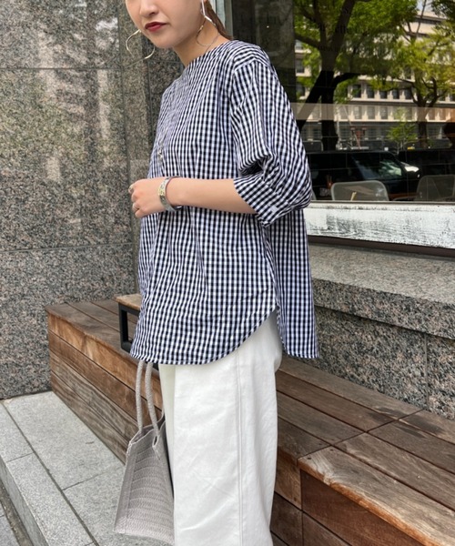 Chez toi（シェトワ）の「袖ボリュームブラウス（シャツ/ブラウス・レディース・ブラック/オフホワイト/ブルー/グリーン・FREE）」の13枚目の写真