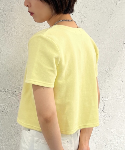 apres jour mignon（アプレジュールミニョン）の「ドットボタンショートトップス【ZOZOTOWN限定アイテム】（カーディガン/ボレロ・レディース・ブラック/ピンク/グリーン/アイボリー/ライトイエロー・X-LARGE/フリー）」の8枚目の写真