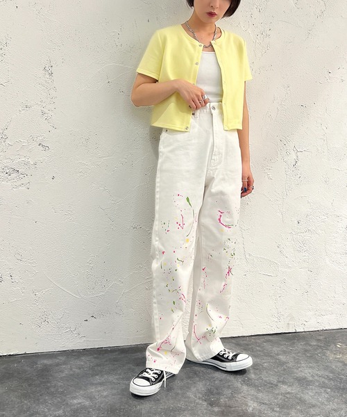 apres jour mignon（アプレジュールミニョン）の「ドットボタンショートトップス【ZOZOTOWN限定アイテム】（カーディガン/ボレロ・レディース・ブラック/ピンク/グリーン/アイボリー/ライトイエロー・X-LARGE/フリー）」の22枚目の写真