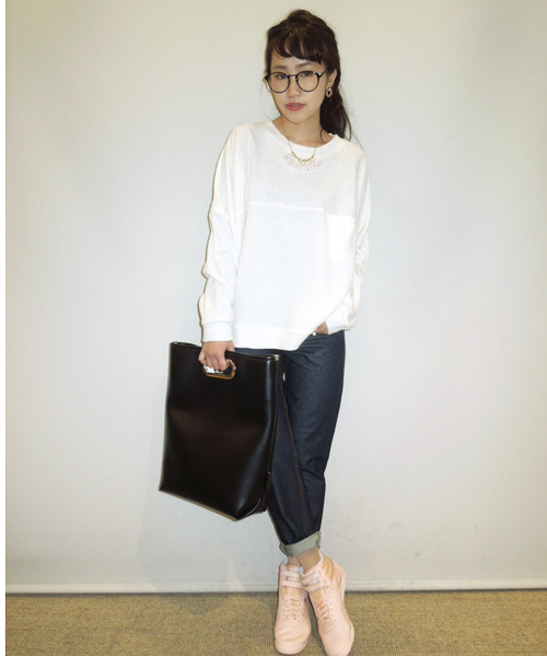 WHO'S WHO gallery（フーズフーギャラリー）の「【GIGGER】リブ編みプルオーバースウェット（スウェット・レディース・ホワイト/グレー/ブラック・MEDIUM/LARGE）」の14枚目の写真