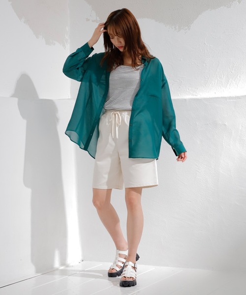 Honeys(ハニーズ)の「イージーハーフパンツ(スウェットパンツ・レディース・アイボリー/ブラック/カーキ/ネイビー/ベージュ・S/M/L)」の6枚目の写真