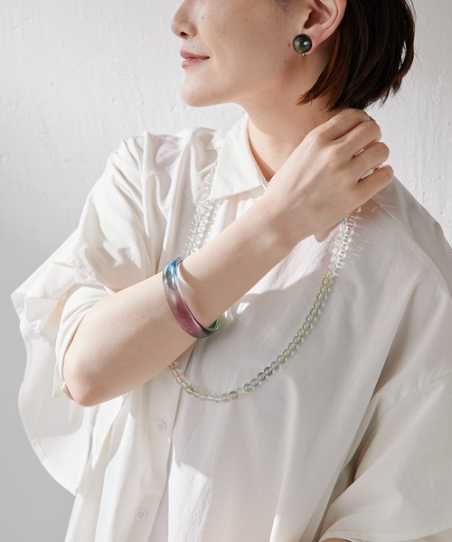 ear PAPILLONNER（イアパピヨネ）の「(WEB限定)ミスティーク玉イヤリング（イヤリング・レディース・ブルー/パープル/クリア/ピンク/バイオレット・FREE）」の12枚目の写真