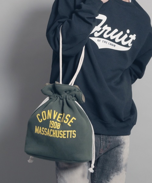CONVERSE（コンバース）の「【CONVERSE/コンバース】COLLEGE LOGO POUCH BAG カレッジロゴポーチバッグ（ハンドバッグ・レディース・ネイビー/グリーン/チャコールグレー/レッド・FREE）」の11枚目の写真