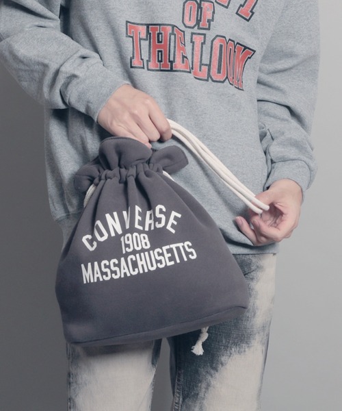 CONVERSE（コンバース）の「【CONVERSE/コンバース】COLLEGE LOGO POUCH BAG カレッジロゴポーチバッグ（ハンドバッグ・レディース・ネイビー/グリーン/チャコールグレー/レッド・FREE）」の9枚目の写真