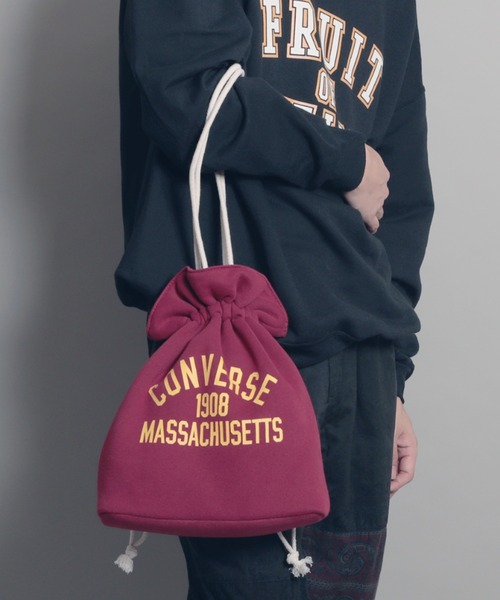 CONVERSE（コンバース）の「【CONVERSE/コンバース】COLLEGE LOGO POUCH BAG カレッジロゴポーチバッグ（ハンドバッグ・レディース・ネイビー/グリーン/チャコールグレー/レッド・FREE）」の15枚目の写真