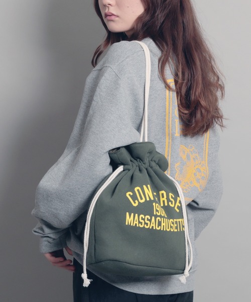 CONVERSE（コンバース）の「【CONVERSE/コンバース】COLLEGE LOGO POUCH BAG カレッジロゴポーチバッグ（ハンドバッグ・レディース・ネイビー/グリーン/チャコールグレー/レッド・FREE）」の12枚目の写真