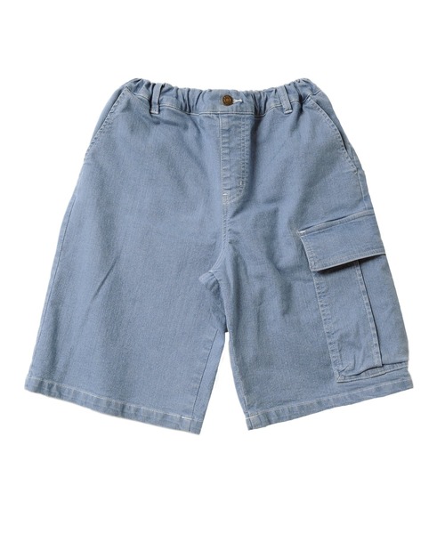 GLAZOS（グラソス）の「接触冷感デニム・カーゴショートパンツ（デニムパンツ・キッズ・ブルー/ライトブルー・170cm/150cm/130cm/140cm/160cm）」の3枚目の写真