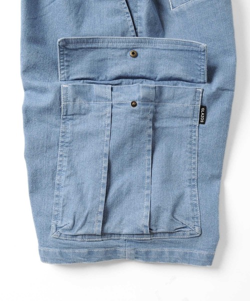 GLAZOS（グラソス）の「接触冷感デニム・カーゴショートパンツ（デニムパンツ・キッズ・ブルー/ライトブルー・170cm/150cm/130cm/140cm/160cm）」の13枚目の写真