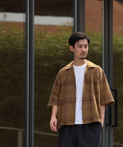 ルーズフィット ドット シャツ３色 BEAMS（ビームス）ルーズフィット チェック オープンカラー