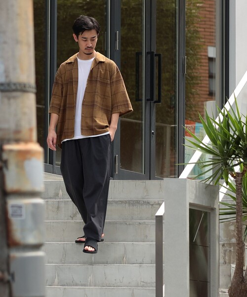 BEAMS（ビームス）の「BEAMS / フェード チェック ルーズフィット　オープンカラーシャツ（シャツ/ブラウス・メンズ・ネイビー/レッド/オリーブ・M/L/S/XL）」の16枚目の写真