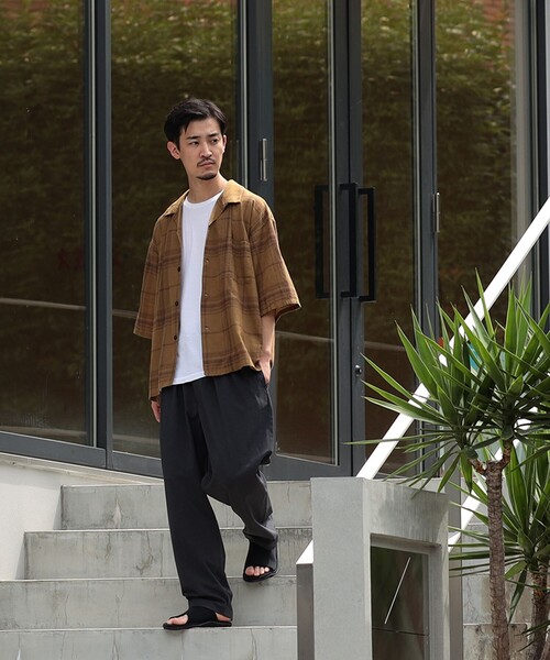 BEAMS（ビームス）の「BEAMS / フェード チェック ルーズフィット　オープンカラーシャツ（シャツ/ブラウス・メンズ・ネイビー/レッド/オリーブ・M/L/S/XL）」の22枚目の写真