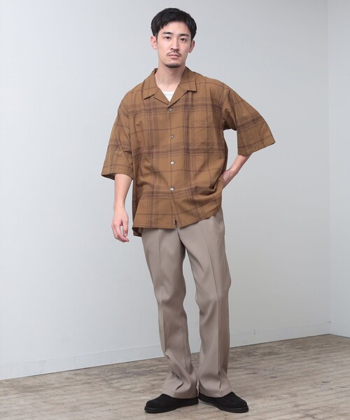 BEAMS（ビームス）の「BEAMS / フェード チェック ルーズフィット　オープンカラーシャツ（シャツ/ブラウス・メンズ・ネイビー/レッド/オリーブ・M/L/S/XL）」の19枚目の写真