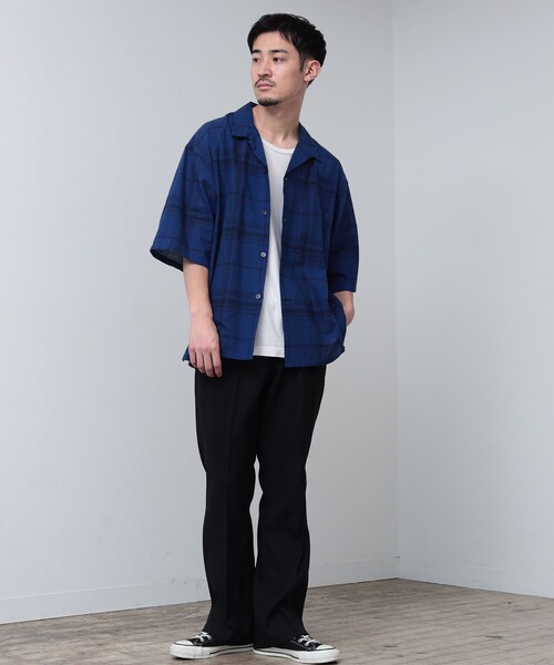 BEAMS(ビームス)の「BEAMS / フェード チェック ルーズフィット オープンカラーシャツ(シャツ/ブラウス・メンズ・ネイビー/レッド/オリーブ・M/L/S/XL)」の10枚目の写真
