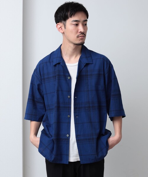 BEAMS（ビームス）の「BEAMS / フェード チェック ルーズフィット　オープンカラーシャツ（シャツ/ブラウス・メンズ・ネイビー/レッド/オリーブ・M/L/S/XL）」の20枚目の写真