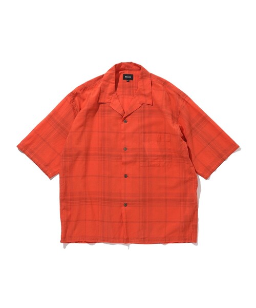 BEAMS（ビームス）の「BEAMS / フェード チェック ルーズフィット　オープンカラーシャツ（シャツ/ブラウス・メンズ・ネイビー/レッド/オリーブ・M/L/S/XL）」の14枚目の写真