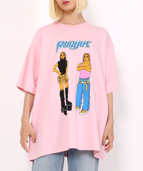 PUNYUS（プニュズ）の「90sアイコンＴシャツ（Tシャツ/カットソー・レディース・スミクロ/ホワイト/ピンク・2/1/3/4）」の6枚目の写真