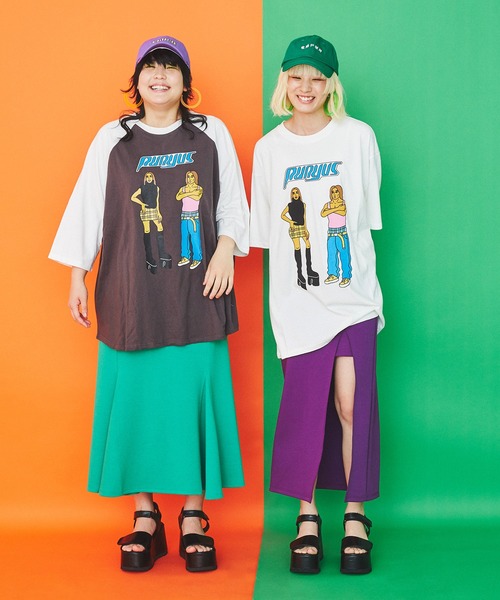PUNYUS（プニュズ）の「90sアイコンＴシャツ（Tシャツ/カットソー・レディース・スミクロ/ホワイト/ピンク・2/1/3/4）」の8枚目の写真