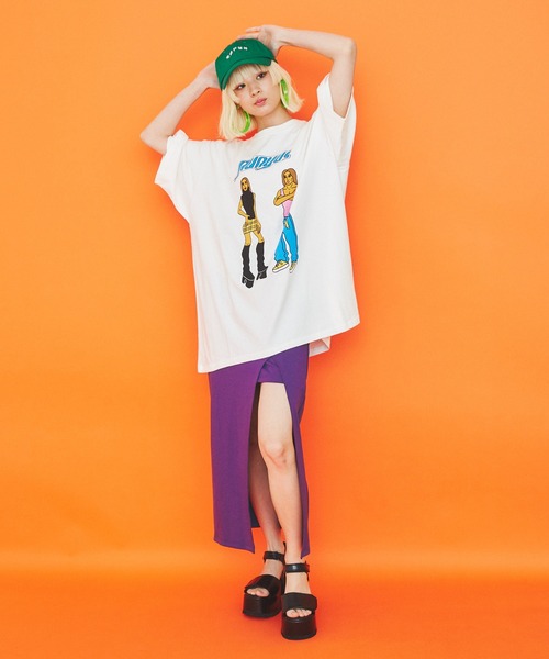 PUNYUS（プニュズ）の「90sアイコンＴシャツ（Tシャツ/カットソー・レディース・スミクロ/ホワイト/ピンク・2/1/3/4）」の19枚目の写真