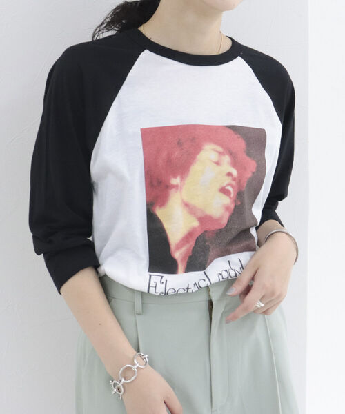 fredy repit(フレディレピ)の「【WEB限定】【BLUESCENTRIC/ブルースセントリック】ベースボールバンドT(Tシャツ/カットソー・レディース・オフホワイト/キナリ・FREE)」の1枚目の写真