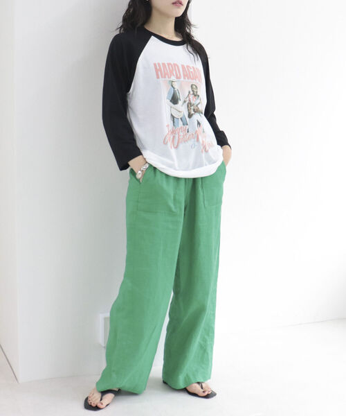 fredy repit(フレディレピ)の「【WEB限定】【BLUESCENTRIC/ブルースセントリック】ベースボールバンドT(Tシャツ/カットソー・レディース・オフホワイト/キナリ・FREE)」の6枚目の写真