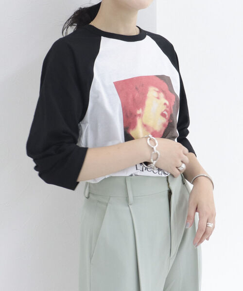 fredy repit(フレディレピ)の「【WEB限定】【BLUESCENTRIC/ブルースセントリック】ベースボールバンドT(Tシャツ/カットソー・レディース・オフホワイト/キナリ・FREE)」の5枚目の写真