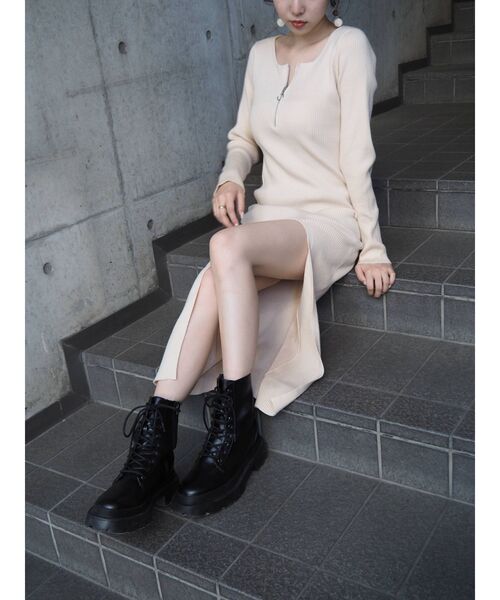 EVRIS(エヴリス)の「レースアップインソールワークブーツ(ブーツ・レディース・ブラック/その他1・SMALL/MEDIUM/LARGE)」の11枚目の写真