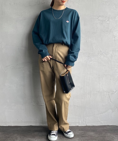 DANTON（ダントン）の「[DANTON/ダントン] ワンポイントロゴ クルーネックロンT（Tシャツ/カットソー・レディース・ホワイト/チャコールグレー/ブラック/グリーン/グレイッシュベージュ・40/38/42）」の14枚目の写真