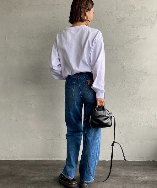 DANTON（ダントン）の「[DANTON/ダントン] ワンポイントロゴ クルーネックロンT（Tシャツ/カットソー・レディース・ホワイト/チャコールグレー/ブラック/グリーン/グレイッシュベージュ・40/38/42）」の19枚目の写真