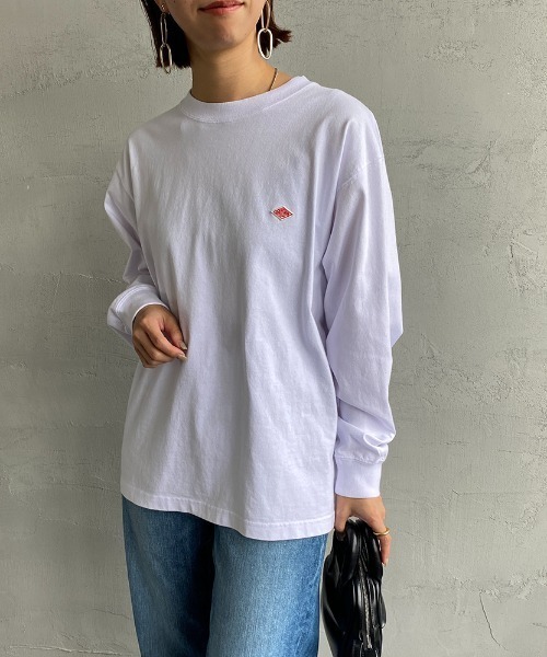 DANTON（ダントン）の「[DANTON/ダントン] ワンポイントロゴ クルーネックロンT（Tシャツ/カットソー・レディース・ホワイト/チャコールグレー/ブラック/グリーン/グレイッシュベージュ・40/38/42）」の20枚目の写真