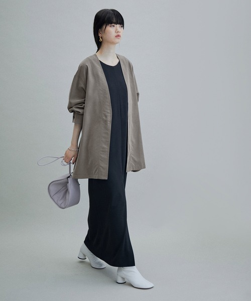 ADAM ET ROPE'(アダムエロペ)の「【サステナブル・WEB限定(一部店舗展開あり)】ベルテッドシャツジャケット(テーラードジャケット・レディース・チャコールグレー/ブラック/ベージュ・FREE)」の5枚目の写真