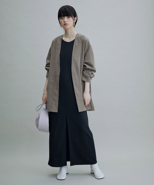 ADAM ET ROPE'(アダムエロペ)の「【サステナブル・WEB限定(一部店舗展開あり)】ベルテッドシャツジャケット(テーラードジャケット・レディース・チャコールグレー/ブラック/ベージュ・FREE)」の18枚目の写真