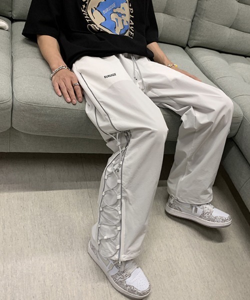 Mimma/Mimaa(ミマ)の「【Mimma/Mimaa】サイドラインループイージーパンツ(スラックス・メンズ・ホワイト/ブラック・FREE)」の19枚目の写真