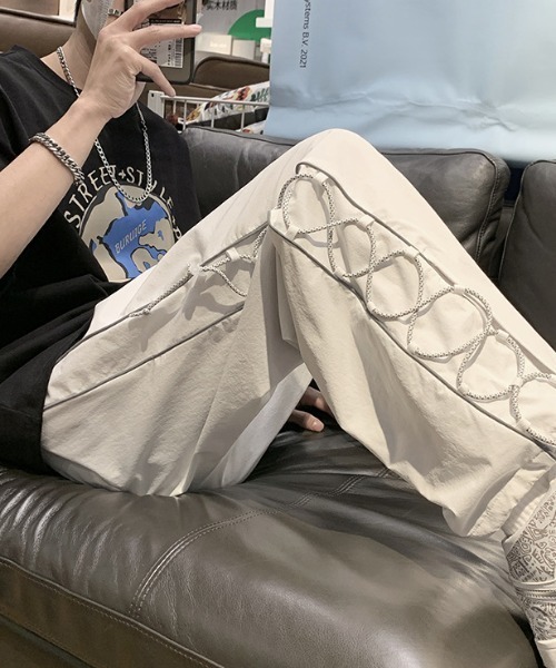 Mimma/Mimaa(ミマ)の「【Mimma/Mimaa】サイドラインループイージーパンツ(スラックス・メンズ・ホワイト/ブラック・FREE)」の15枚目の写真