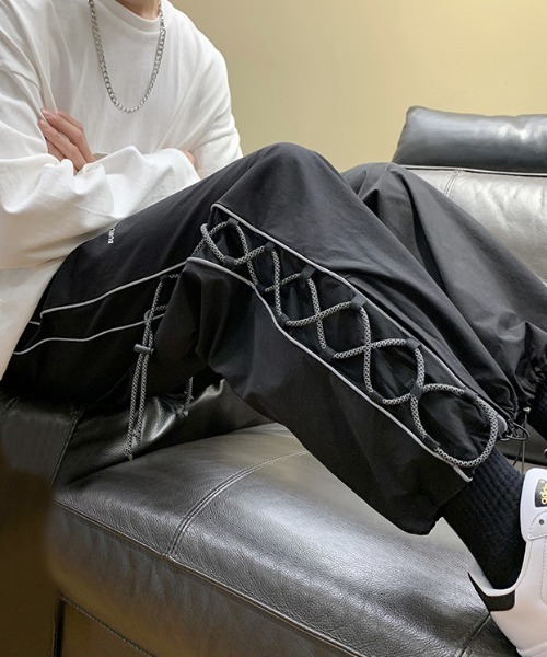 Mimma/Mimaa(ミマ)の「【Mimma/Mimaa】サイドラインループイージーパンツ(スラックス・メンズ・ホワイト/ブラック・FREE)」の22枚目の写真