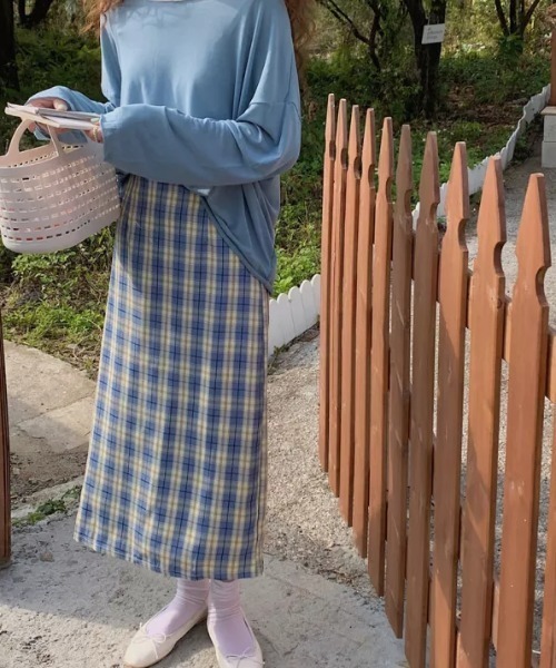 H.Warren（エイチウォーレン）の「チェックタイトスカート（スカート・レディース・ブルー/グリーン・FREE）」の16枚目の写真
