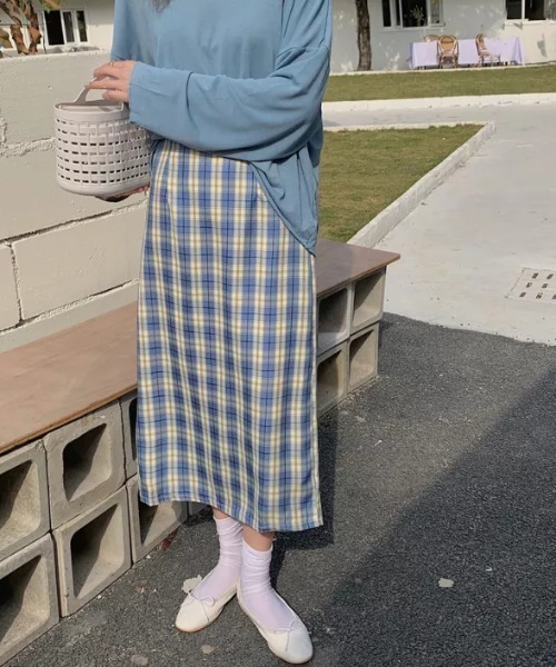 H.Warren（エイチウォーレン）の「チェックタイトスカート（スカート・レディース・ブルー/グリーン・FREE）」の17枚目の写真
