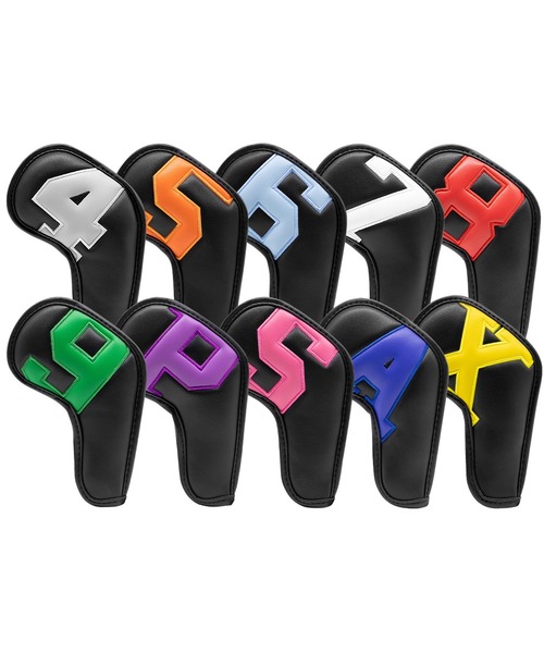 TopIsm（トップイズム）の「ナンバリング ゴルフアイアンヘッドカバー（ゴルフグッズ・メンズ・ホワイト系1/ホワイト系2/ブラック系1/ブラック系2・FREE）」の3枚目の写真