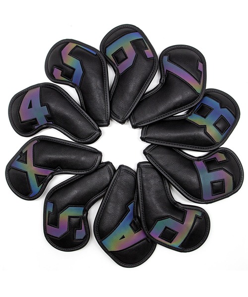 TopIsm（トップイズム）の「ナンバリング ゴルフアイアンヘッドカバー（ゴルフグッズ・メンズ・ホワイト系1/ホワイト系2/ブラック系1/ブラック系2・FREE）」の4枚目の写真